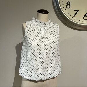 Vintage White Polka Dot Blouse